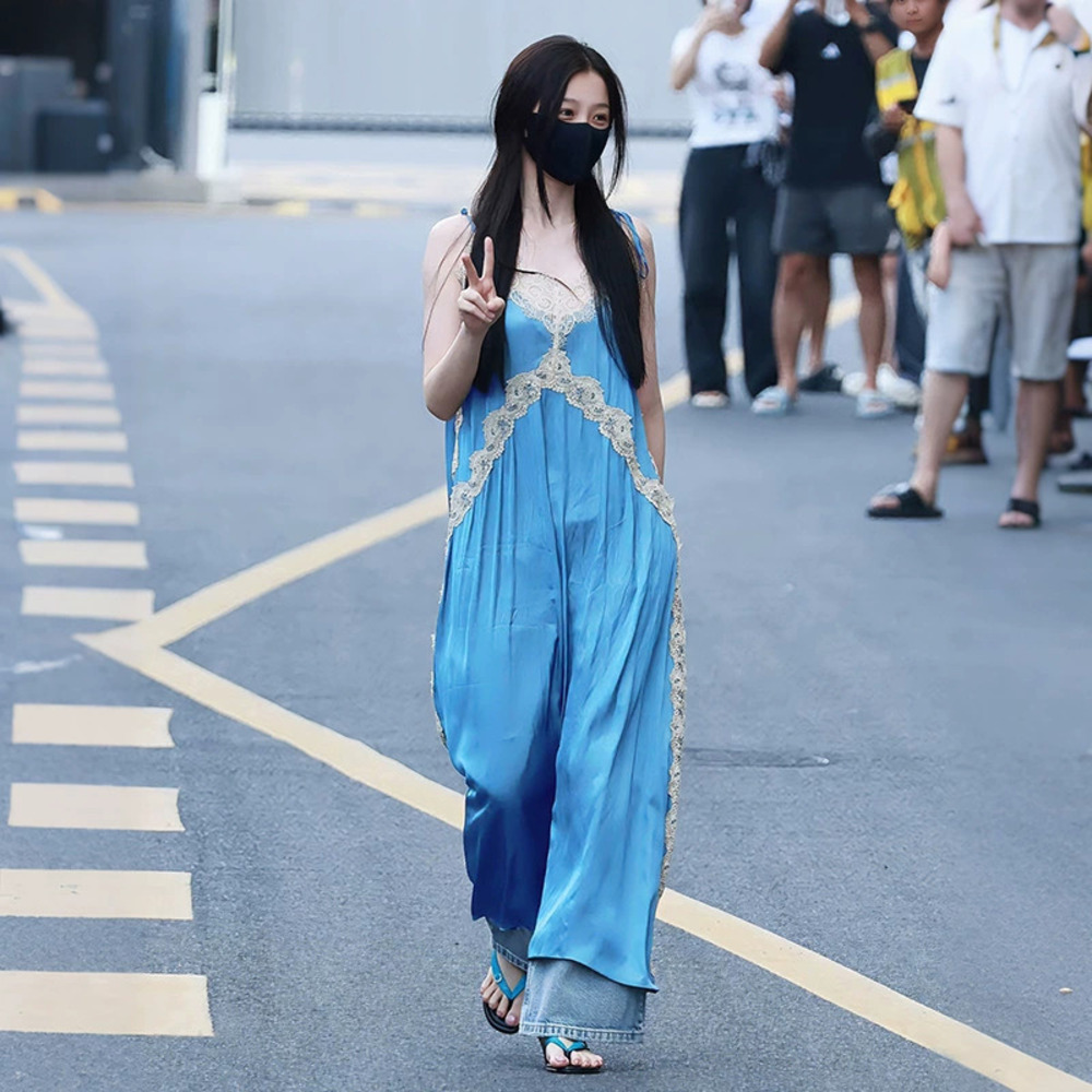 Zara Summer Vintage Halter Neck Lace Loose Flowy Maxi Dress